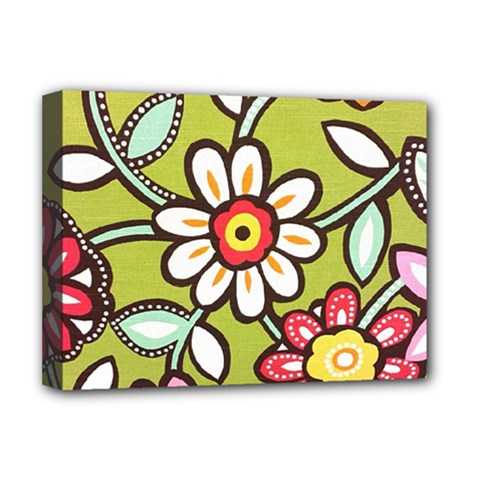 Flowers Fabrics Floral Deluxe Canvas 16  X 12  (stretched) 