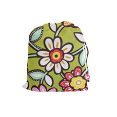 Flowers Fabrics Floral Drawstring Pouch (Large)