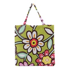 Flowers Fabrics Floral Grocery Tote Bag