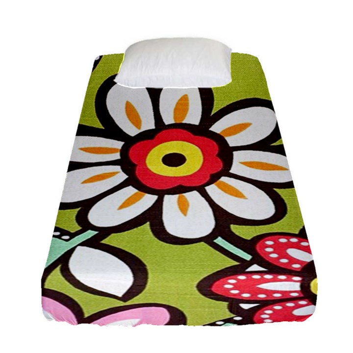 Flowers Fabrics Floral Fitted Sheet (Single Size)