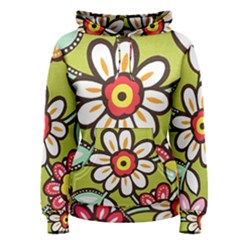 Flowers Fabrics Floral Women s Pullover Hoodie