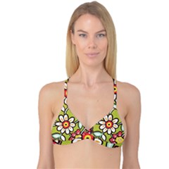 Flowers Fabrics Floral Reversible Tri Bikini Top