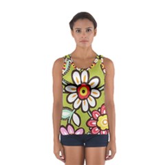 Flowers Fabrics Floral Sport Tank Top 