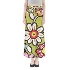 Flowers Fabrics Floral Full Length Maxi Skirt