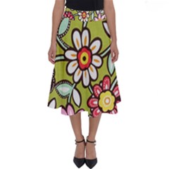 Flowers Fabrics Floral Perfect Length Midi Skirt