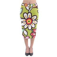 Flowers Fabrics Floral Midi Pencil Skirt
