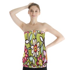 Flowers Fabrics Floral Strapless Top