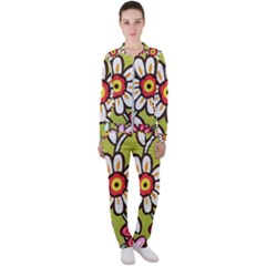 Flowers Fabrics Floral Casual Jacket and Pants Set