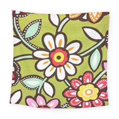 Flowers Fabrics Floral Square Tapestry (Large)