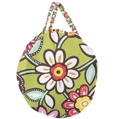 Flowers Fabrics Floral Giant Round Zipper Tote