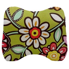 Flowers Fabrics Floral Velour Head Support Cushion