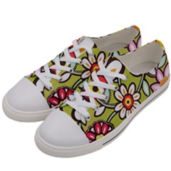 Flowers Fabrics Floral Women s Low Top Canvas Sneakers