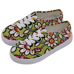 Flowers Fabrics Floral Kids  Classic Low Top Sneakers