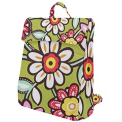 Flowers Fabrics Floral Flap Top Backpack