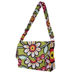 Flowers Fabrics Floral Full Print Messenger Bag