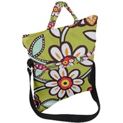 Flowers Fabrics Floral Fold Over Handle Tote Bag