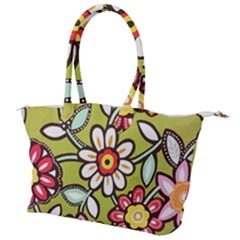 Flowers Fabrics Floral Canvas Shoulder Bag by Vaneshart