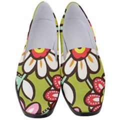 Flowers Fabrics Floral Women s Classic Loafer Heels