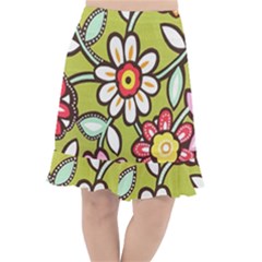 Flowers Fabrics Floral Fishtail Chiffon Skirt