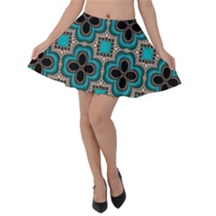 Seamless Wallpaper Pattern Velvet Skater Skirt by Vaneshart