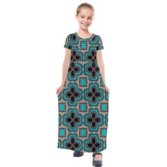 Seamless Wallpaper Pattern Kids  Short Sleeve Maxi Dress by Vaneshart