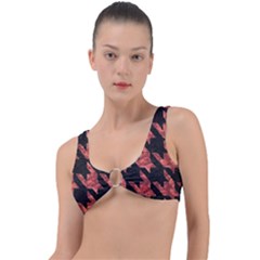 Fabric Pattern Dogstooth Ring Detail Bikini Top