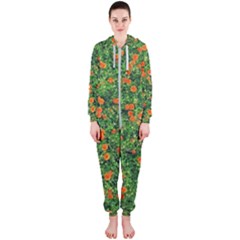 Carnations Flowers Seamless Hooded Jumpsuit (ladies) 