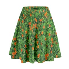 Carnations Flowers Seamless High Waist Skirt by Vaneshart