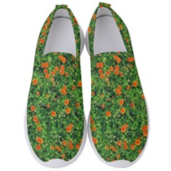 Carnations Flowers Seamless Men s Slip On Sneakers by Vaneshart