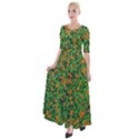 Carnations Flowers Seamless Half Sleeves Maxi Dress View1