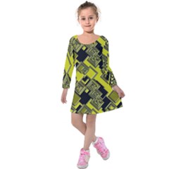 Seamless Pattern Background Kids  Long Sleeve Velvet Dress