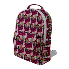 Thurs Pattern  Pink Flap Pocket Backpack (large)