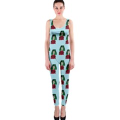 Girl With Green Hair Pattern One Piece Catsuit