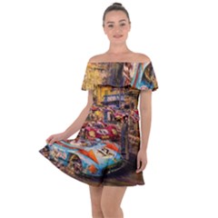 Racing Off Shoulder Velour Dress by ArtworkByPatrick