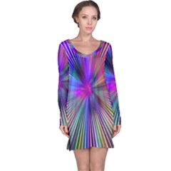Rays Colorful Laser Ray Light Long Sleeve Nightdress by Bajindul