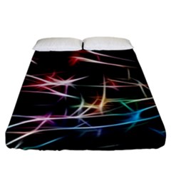 Lights Star Sky Graphic Night Fitted Sheet (king Size)