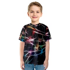 Lights Star Sky Graphic Night Kids  Sport Mesh Tee