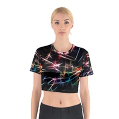 Lights Star Sky Graphic Night Cotton Crop Top by HermanTelo