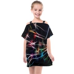 Lights Star Sky Graphic Night Kids  One Piece Chiffon Dress