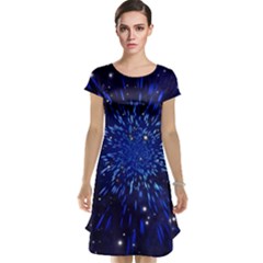 Star Universe Space Starry Sky Cap Sleeve Nightdress by Alisyart