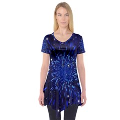 Star Universe Space Starry Sky Short Sleeve Tunic 