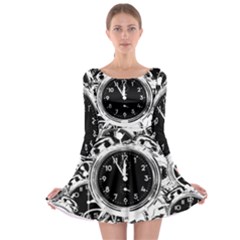 Clock Face 5 Long Sleeve Skater Dress