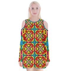 Seamless Velvet Long Sleeve Shoulder Cutout Dress by Sobalvarro
