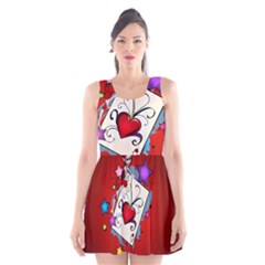 The Red Card Heart A With Fairy Scoop Neck Skater Dress by FantasyWorld7