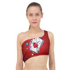 The Red Card Heart A With Fairy Spliced Up Bikini Top 