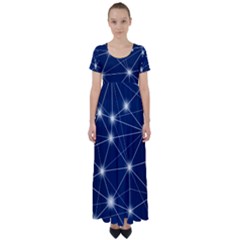 Network Technology Digital High Waist Short Sleeve Maxi Dress