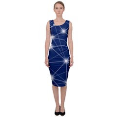 Network Technology Digital Sleeveless Pencil Dress