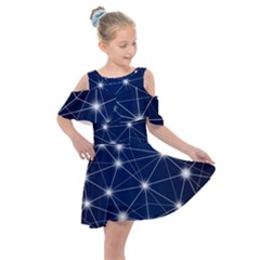 Network Technology Digital Kids  Shoulder Cutout Chiffon Dress