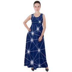 Network Technology Digital Empire Waist Velour Maxi Dress