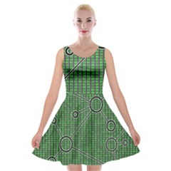 Network Communication Technology Velvet Skater Dress by Bajindul